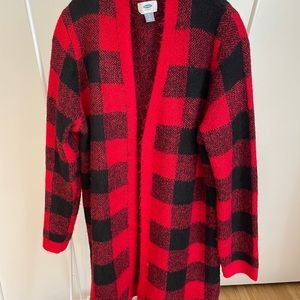 Old Navy Buffalo Plaid Cardigan Sweater